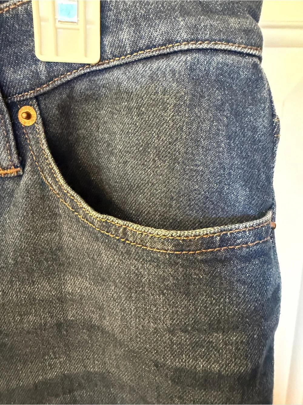 J. Crew Blue Denim Straight Jeans with Branded Button size 30